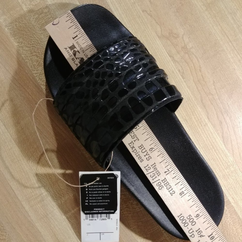 Adidas Adilette Comfort Black Slides Cloudfoam Sandals Women's Size 6 NWT - Picture 4 of 10